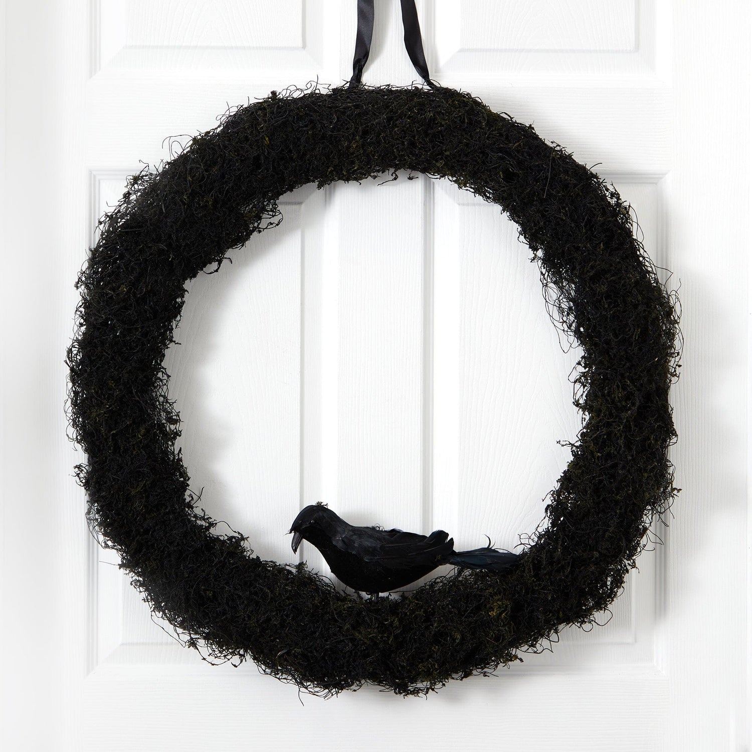 30” Halloween Black Raven Twig Wreath