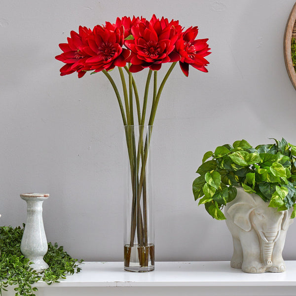 30” Lotus Artificial Arrangement in Cylinder Vase