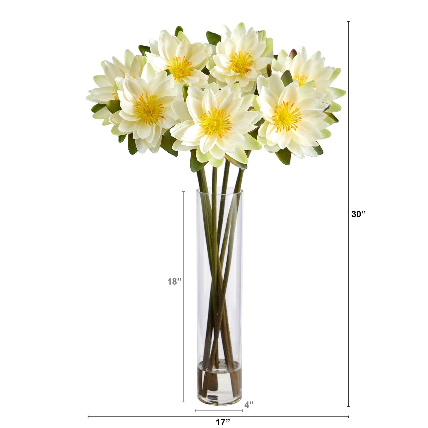 30” Lotus Artificial Arrangement in Cylinder Vase