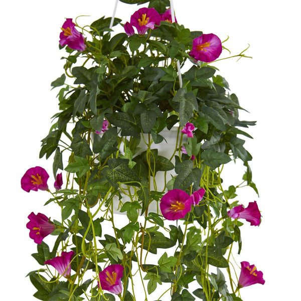 30” Petunia Hanging Basket Artificial Plant