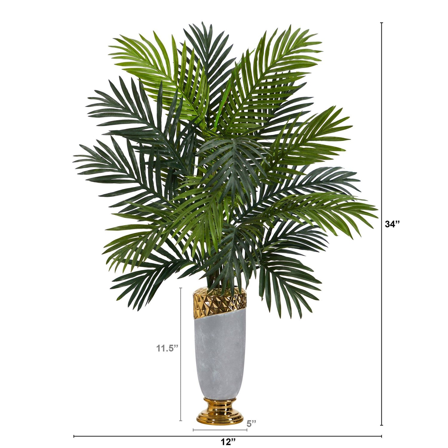 34” Areca Palm Artificial Plant in Designer Planter