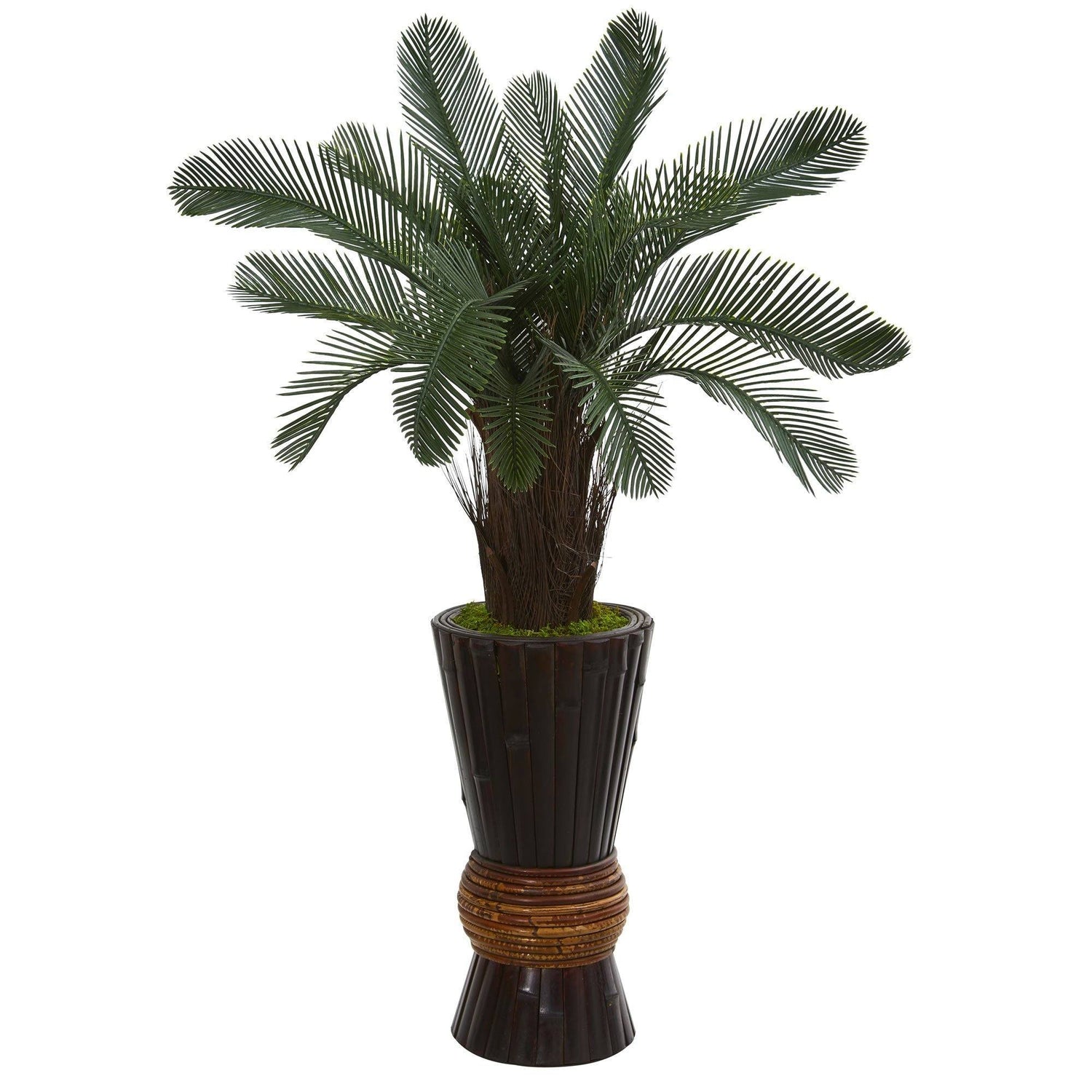 3.5’ Cycas Artificial Tree in Bamboo Planter (Indoor/Outdoor)