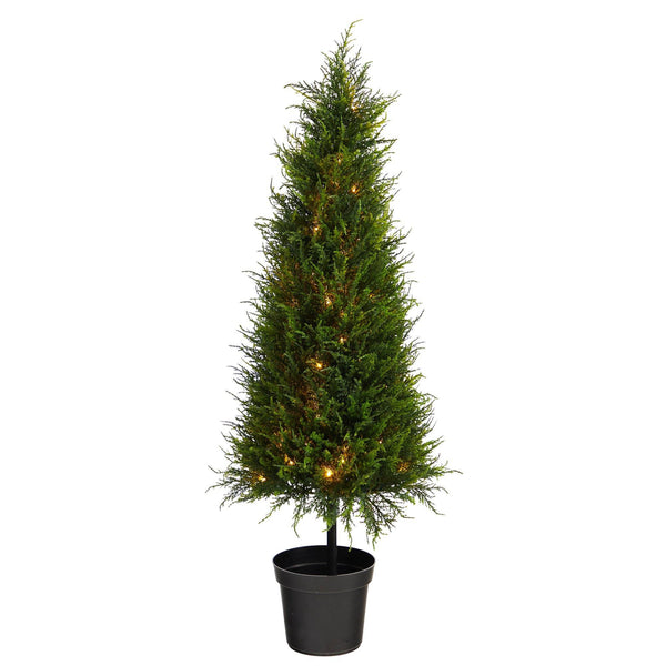 3.5’ Cypress Artificial Tree with 350 LED Lights UV Resistant (Indoor/Outdoor)