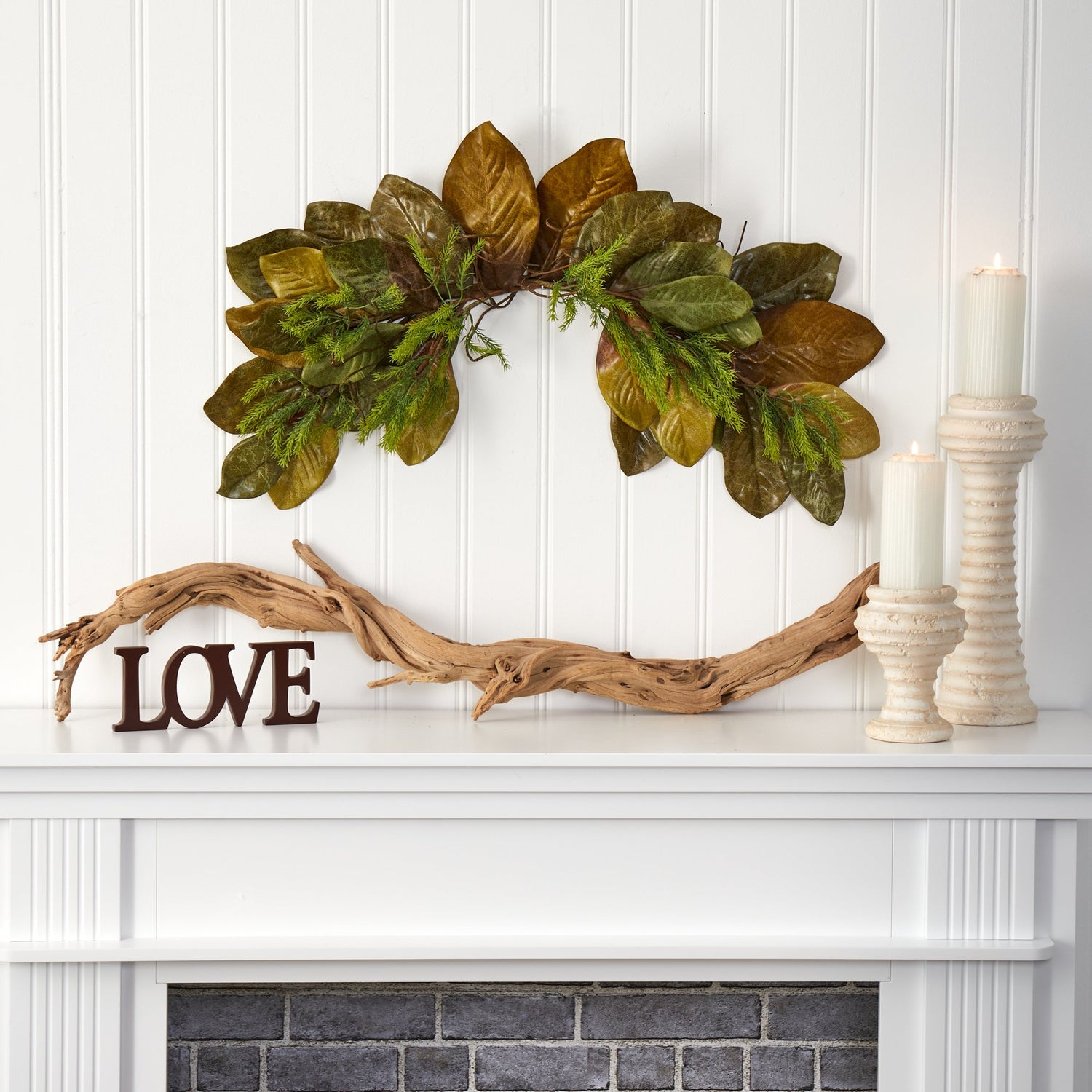 35” Fall Magnolia Leaf Artificial Swag