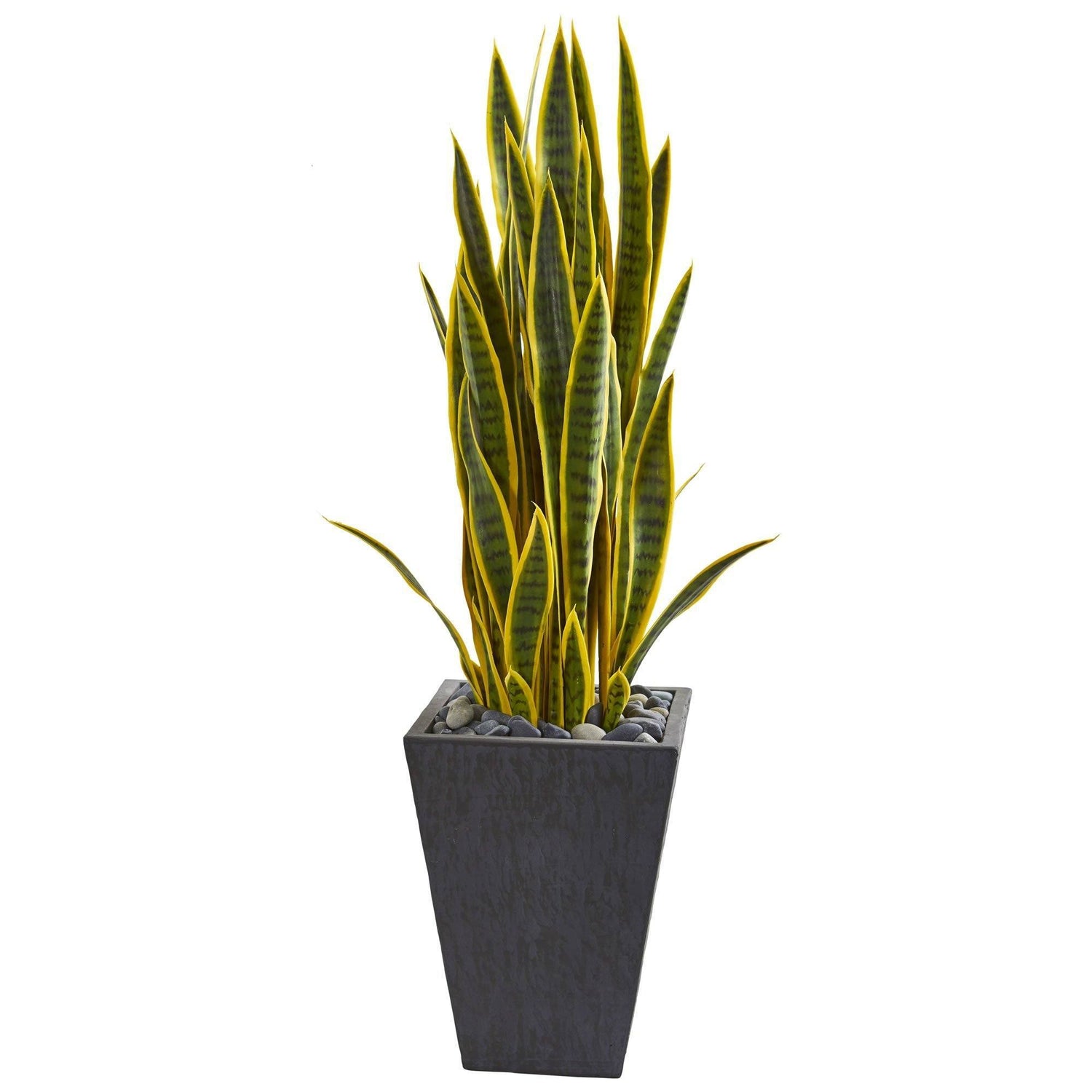 3.5’ Sansevieria Artificial Plant in Slate Planter