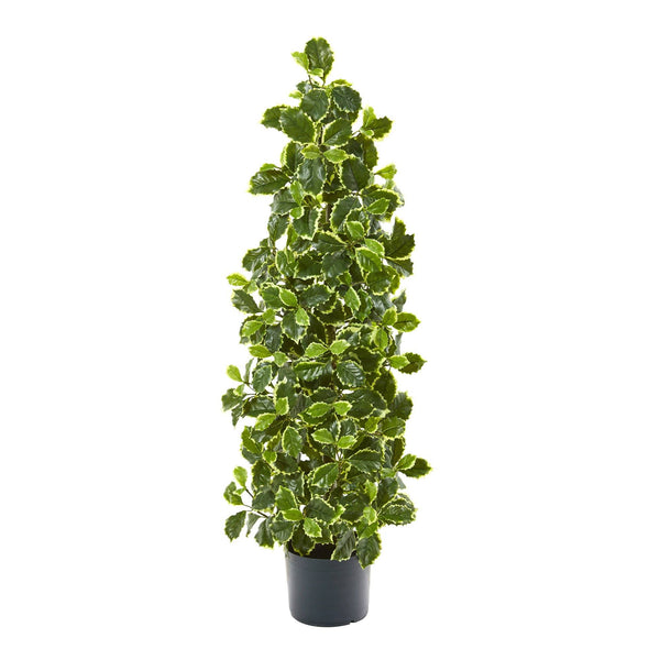 39” Variegated Holly Leaf Artificial Tree (Real Touch)