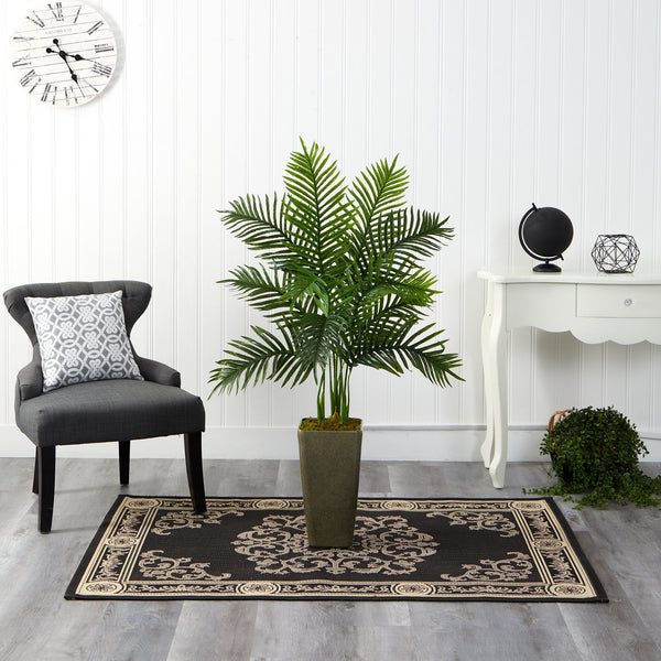 4’ Areca Palm Artificial Tree in Green Planter (Real Touch)