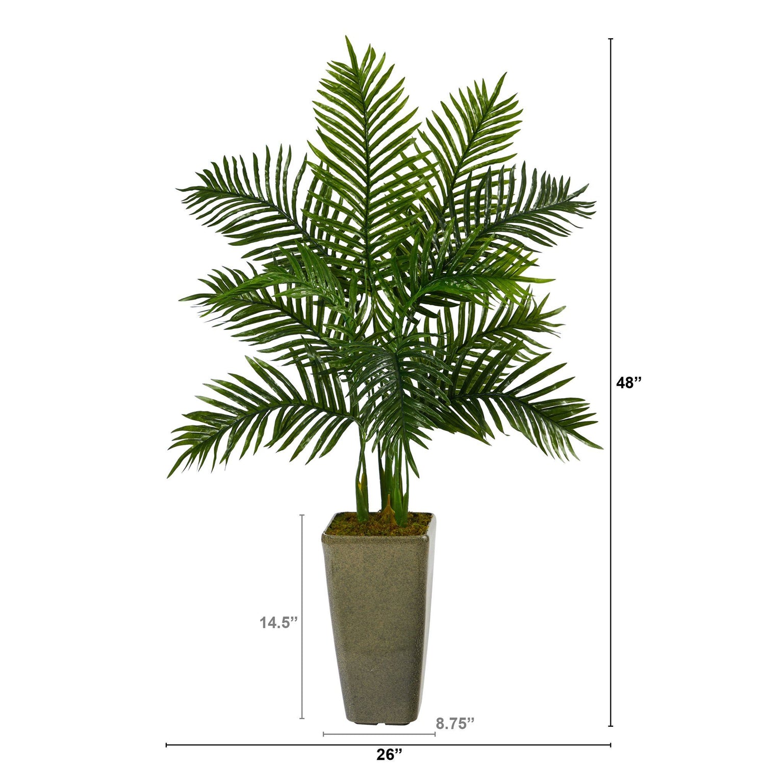 4’ Areca Palm Artificial Tree in Green Planter (Real Touch)