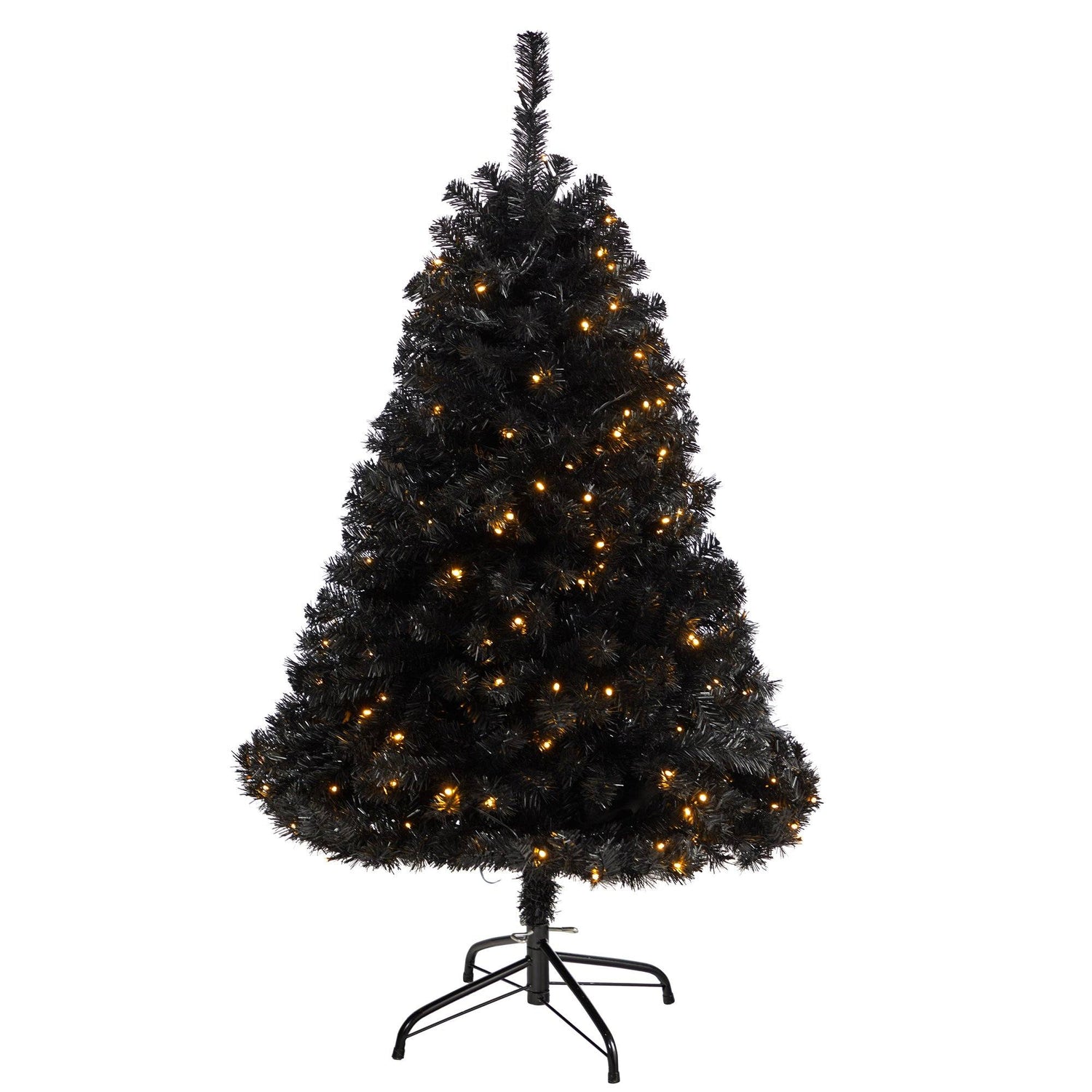 4’ Black Artificial Christmas Tree with 170 Clear LED Lights