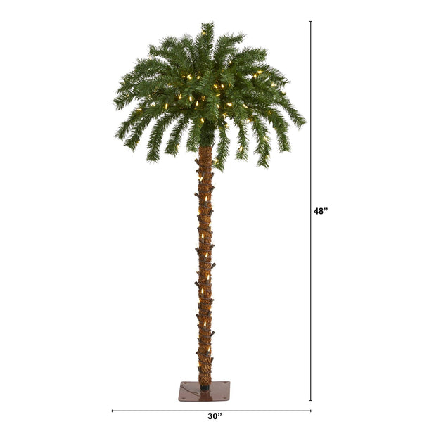 4’ Christmas Palm Artificial Tree with 150 Warm White LED Lights