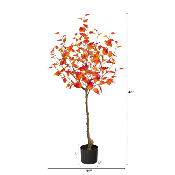 4’ Fall Birch Artificial Autumn Tree