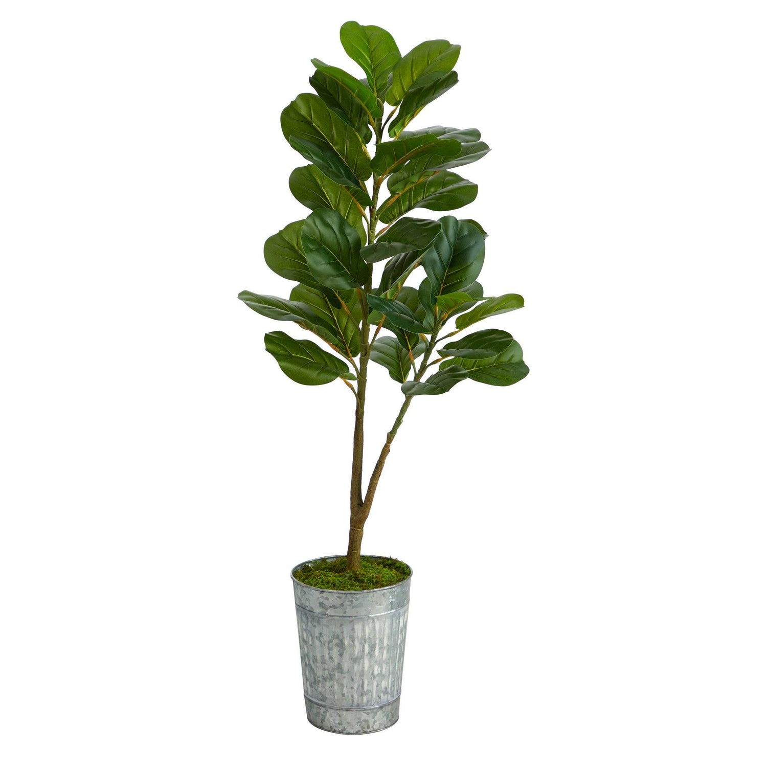 4’ Artificial Fiddle Leaf Fig Tree in Metal Planter