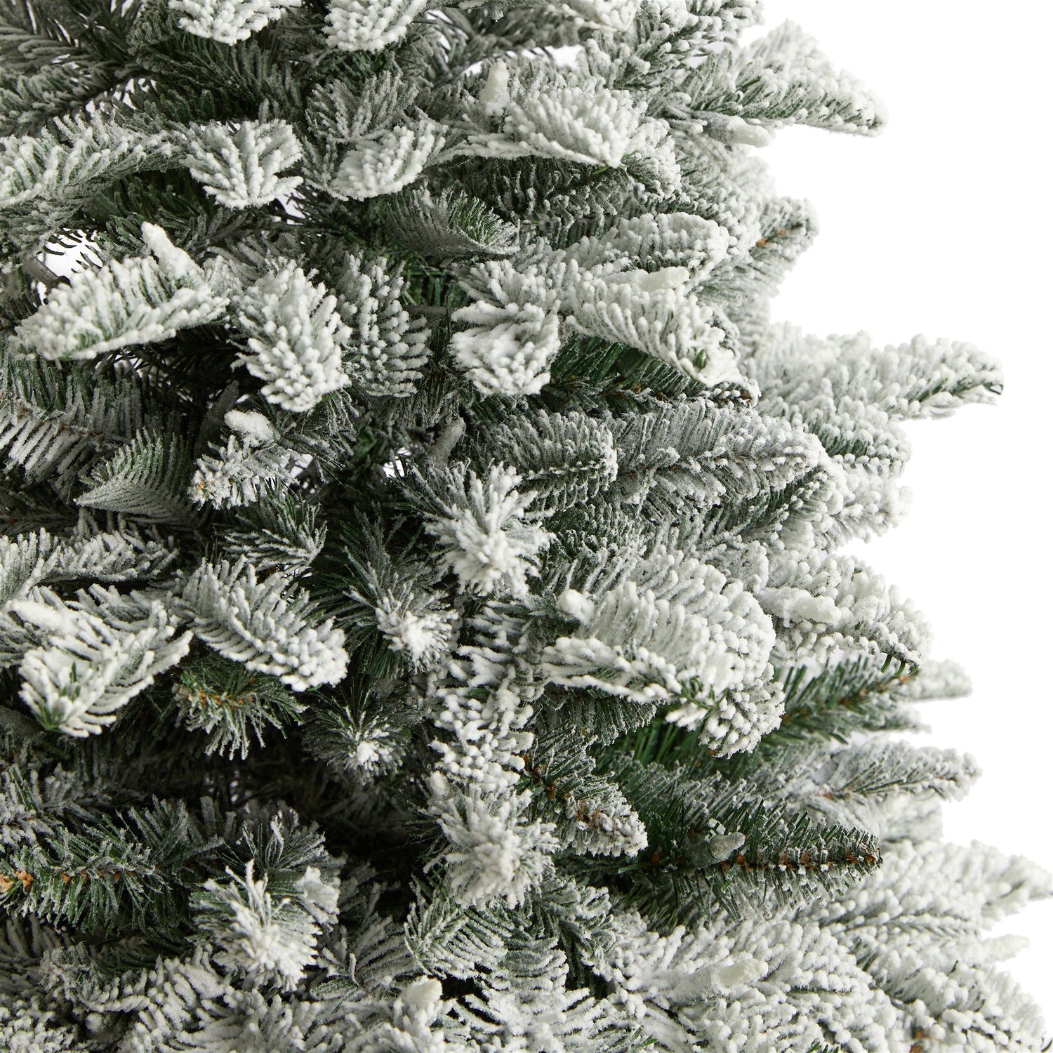 4’ Flocked North Carolina Fir Christmas Tree with 250 Warm White Lights and 779 Bendable Branches