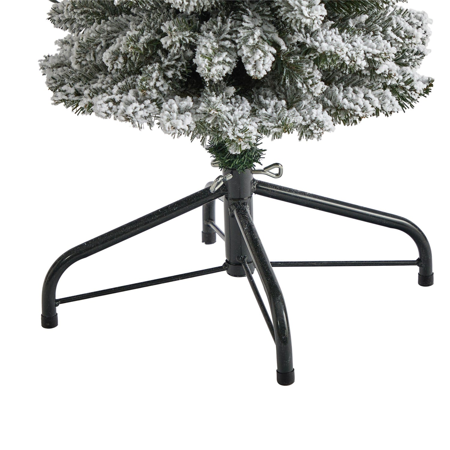 4’ Flocked Pencil Artificial Christmas Tree with 100 Clear Lights and 216 Bendable Branches