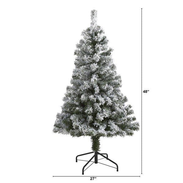 4' Flocked West Virginia Fir Artificial Christmas Tree