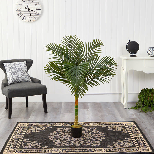 4’ Single Stalk Golden Cane Artificial Palm Tree