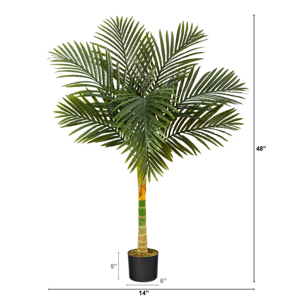 4’ Single Stalk Golden Cane Artificial Palm Tree