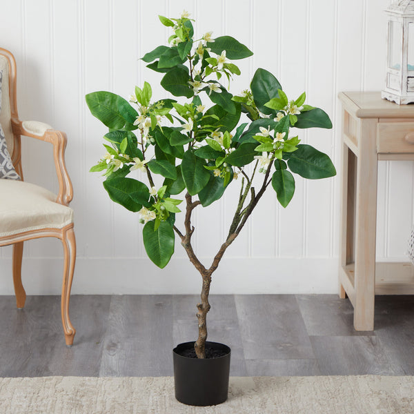 4’ Grapefruit Flower Artificial Tree