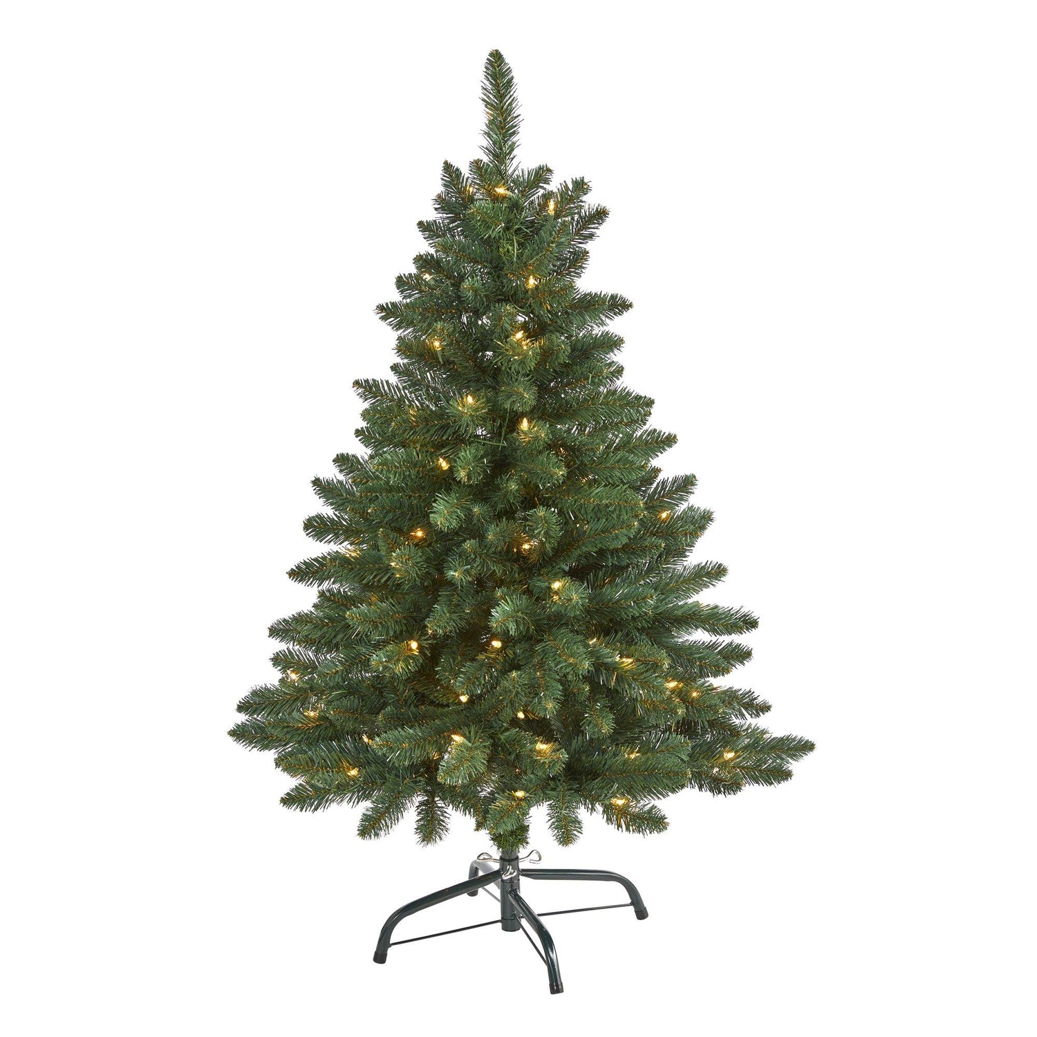 4’ Northern Rocky Spruce Artificial Christmas Tree with 100 Clear Lights and 268 Bendable Branches