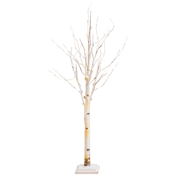 4' Pre-Lit Artificial Birch Tree with 50 Warm White LED Lights