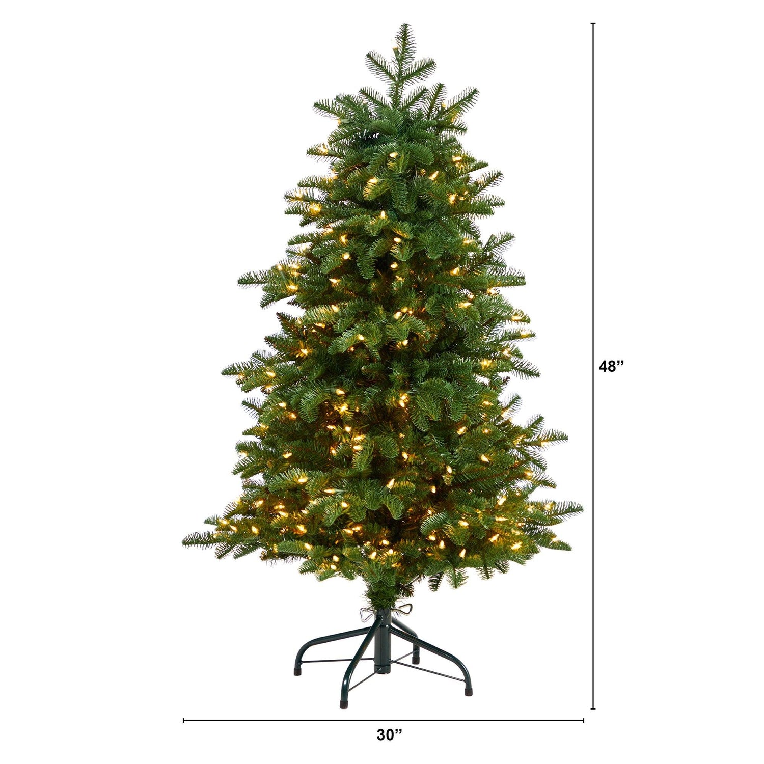 4’ South Carolina Fir Artificial Christmas Tree with 250 Clear Lights and 752 Bendable Branches