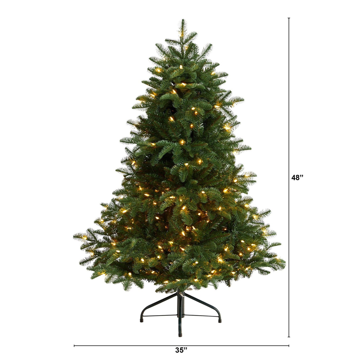 4’ South Carolina Spruce Christmas Tree with 200 White Warm Lights and 848 Bendable Branches