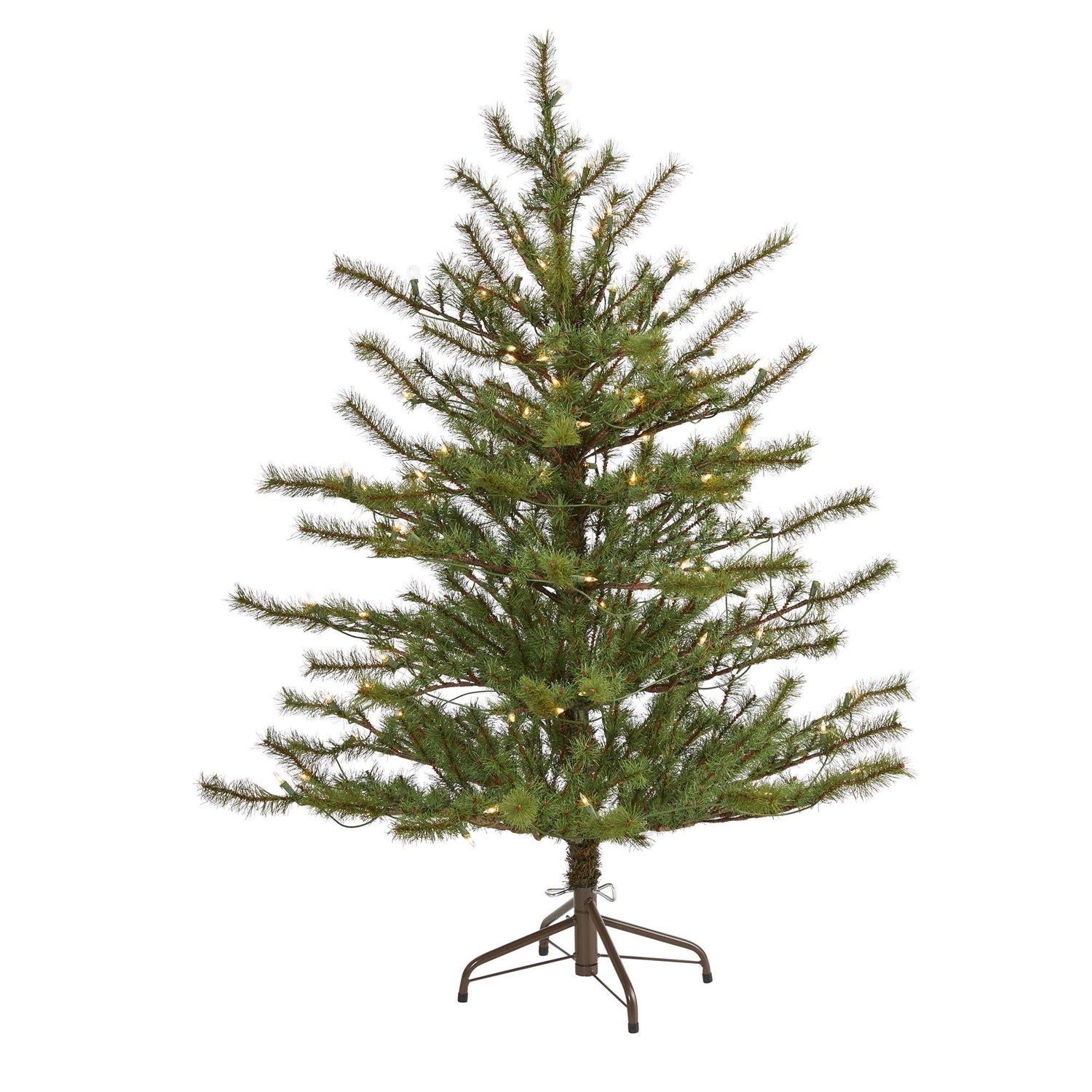 4’ Vancouver Mountain Pine Artificial Christmas Tree with 100 Clear Lights and 374 Bendable Branches