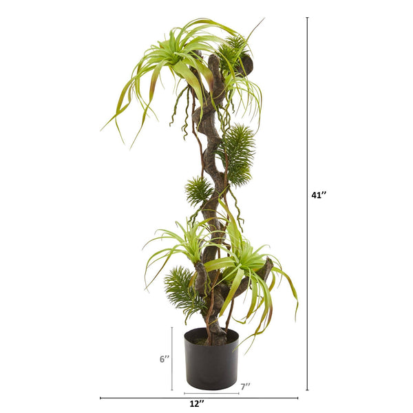 41” Air Plant and Succulent Jungle Artificial Plant