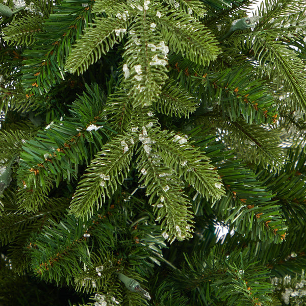 44” Snowed Grand Teton Fir Artificial Christmas Tree with 50 Clear Lights and 111 Bendable Branches in Red Planter