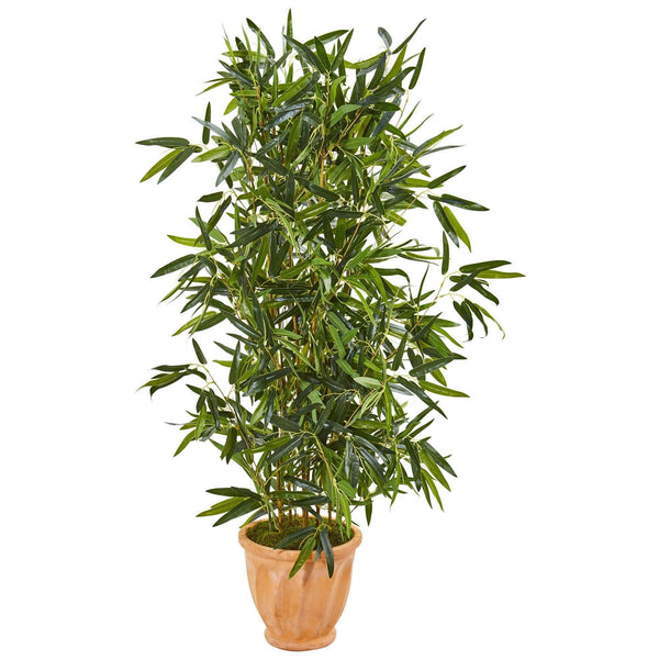 4.5’ Bamboo Artificial Tree in Terra Cotta Planter (Real Touch) (Indoor/Outdoor)