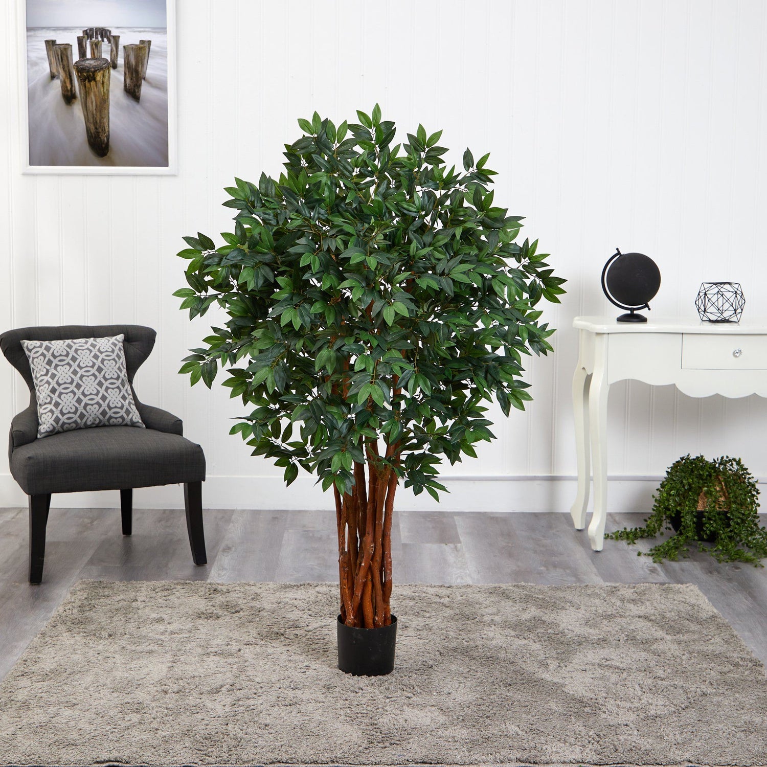 4.5’ Lychee Artificial Tree with Natural Trunk