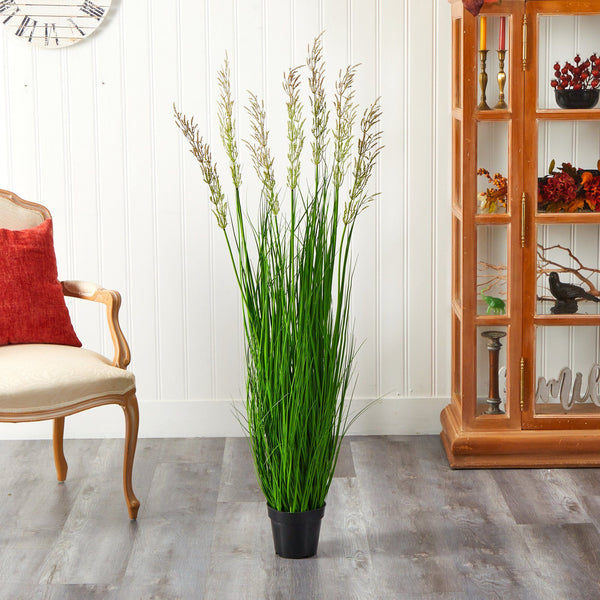 4.5’ Artificial Plum Grass Plant