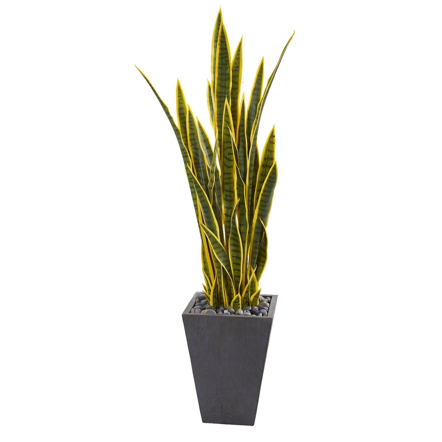 4.5’ Sansevieria Artificial Plant in Slate Planter