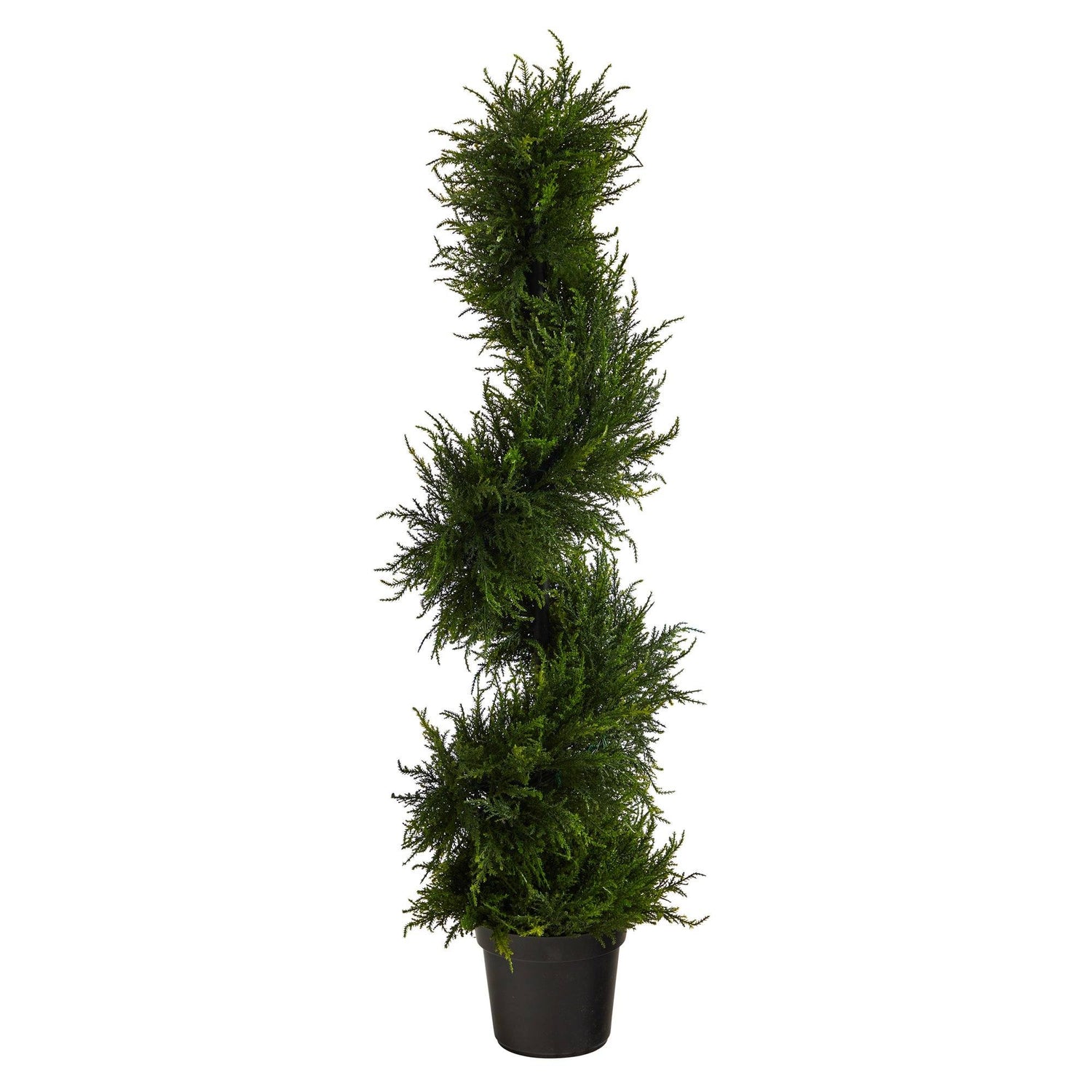 45” Spiral Cypress Artificial Tree with 80 Clear LED Lights UV Resistant (Indoor/Outdoor)