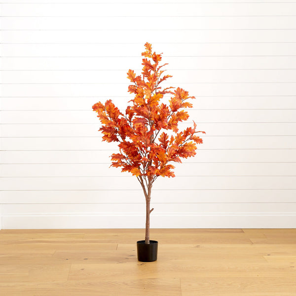 5’ Autumn Oak Artificial Fall Tree