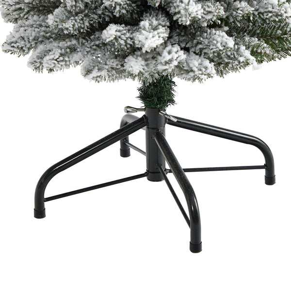 5’ Flocked Pencil Artificial Christmas Tree with 318 Bendable Branches