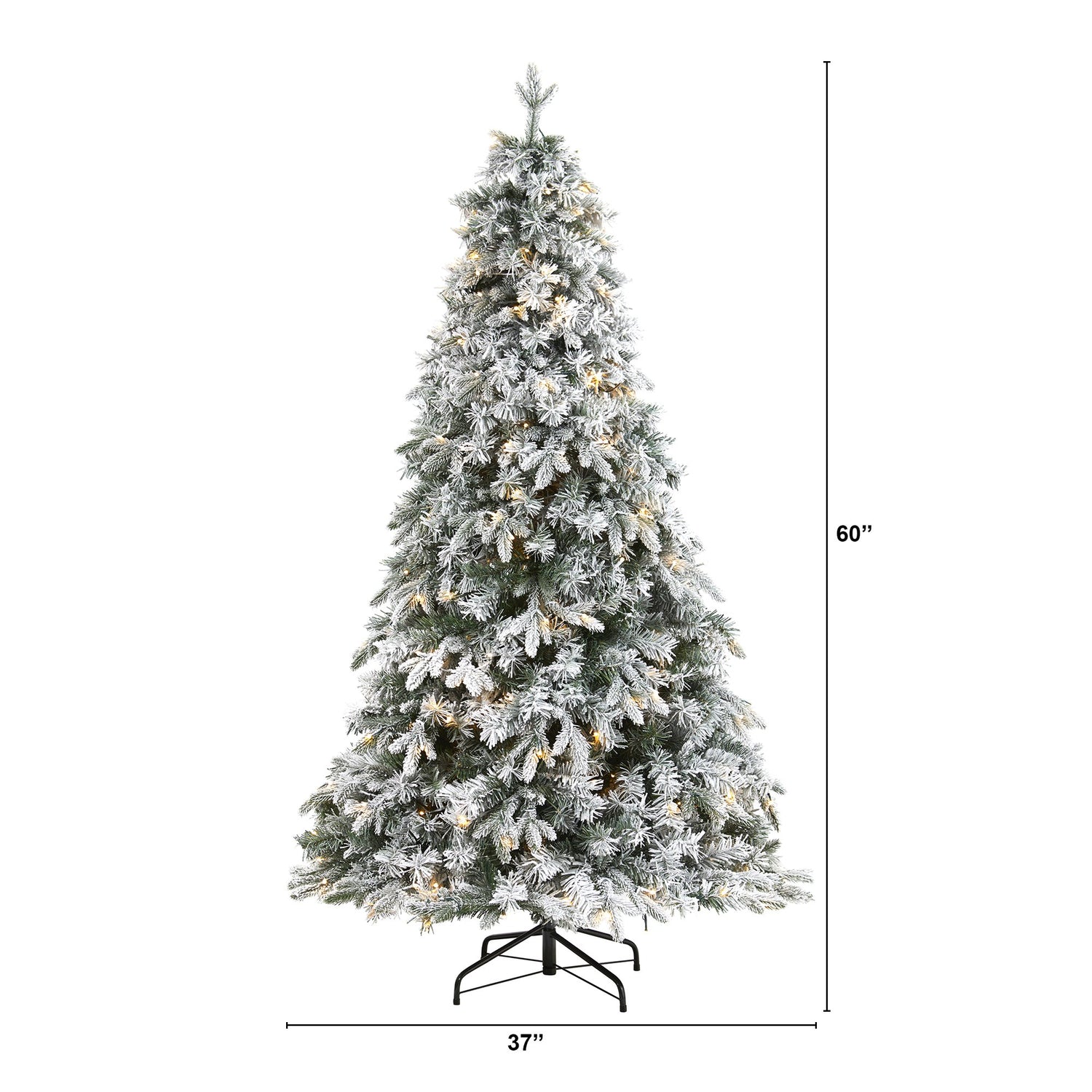 5' Flocked Vermont Mixed Pine Artificial Christmas Tree with 150 Clear LED Lights