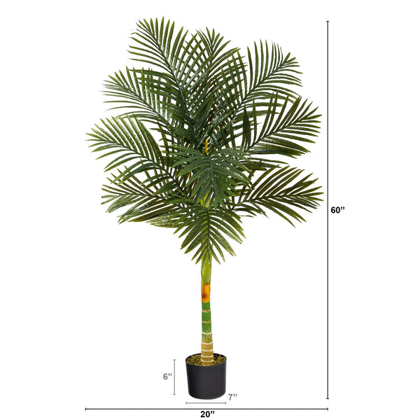 5’ Single Stalk Golden Cane Artificial Palm Tree