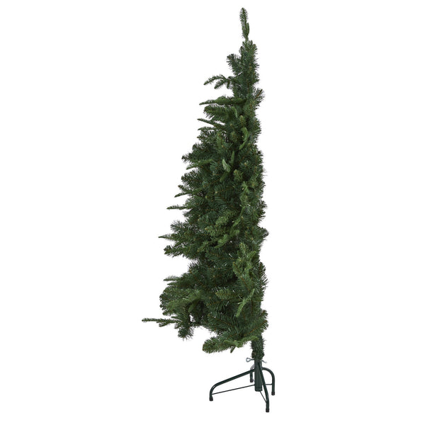 5’ Grand Teton Spruce Flat Back Artificial Christmas Tree with 120 Clear LED Lights and 514 Bendable Branches