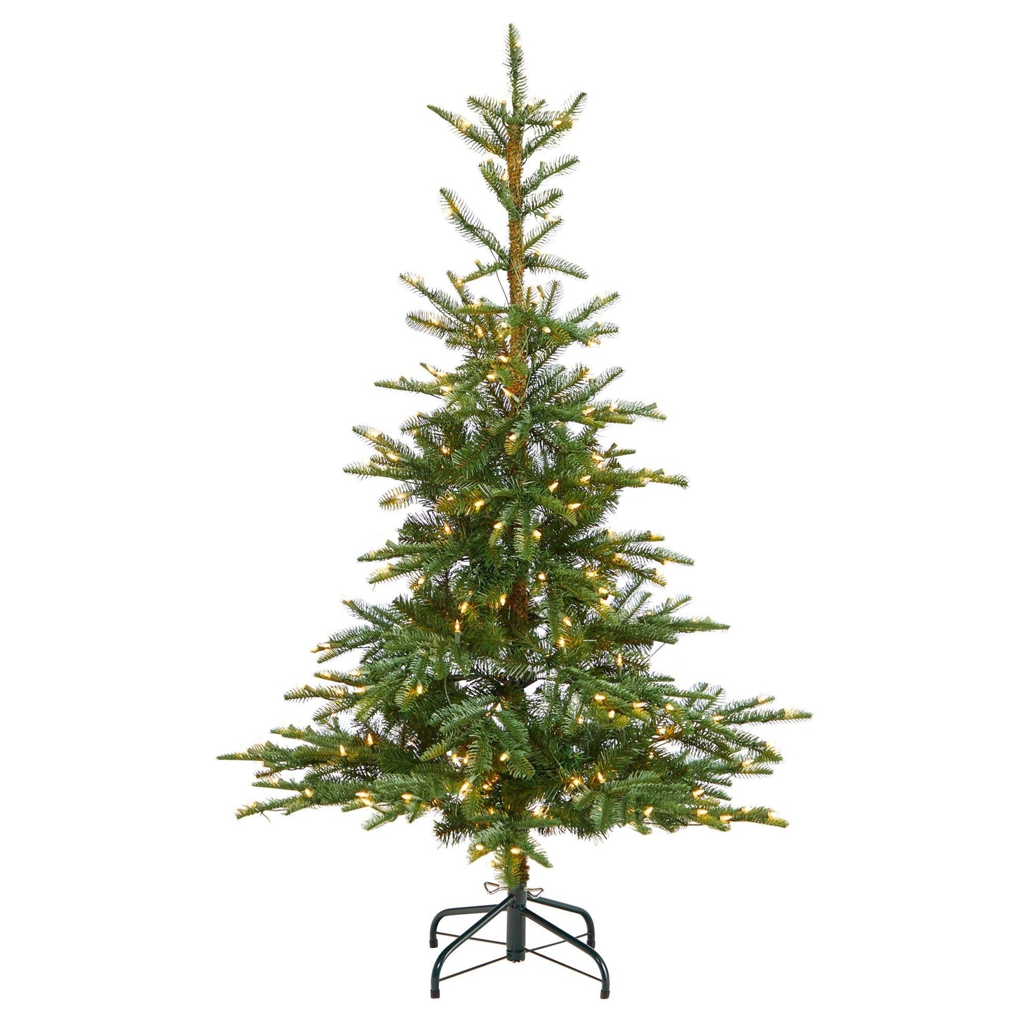 5’ Layered Washington Spruce Christmas Tree with 200 Clear Lights and 385 Bendable Branches