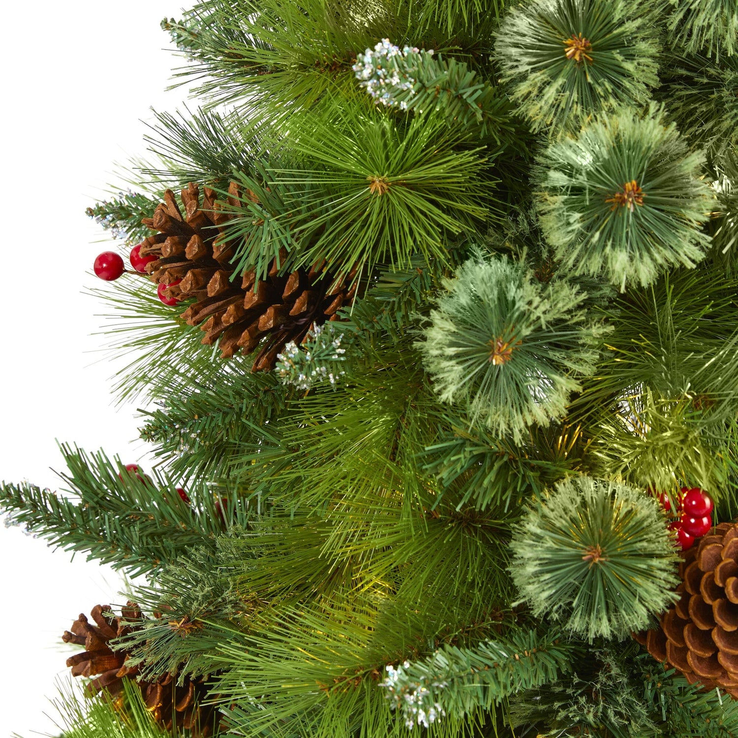 5’ Montana Mixed Pine Artificial Christmas Tree with Pine Cones, Berries and 510 Bendable Branches