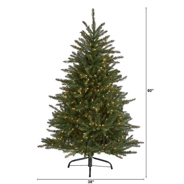 5’ Napa Valley Fir Artificial Chrstmas Tree with 350 Clear Lights and 1107 Bendable Branches