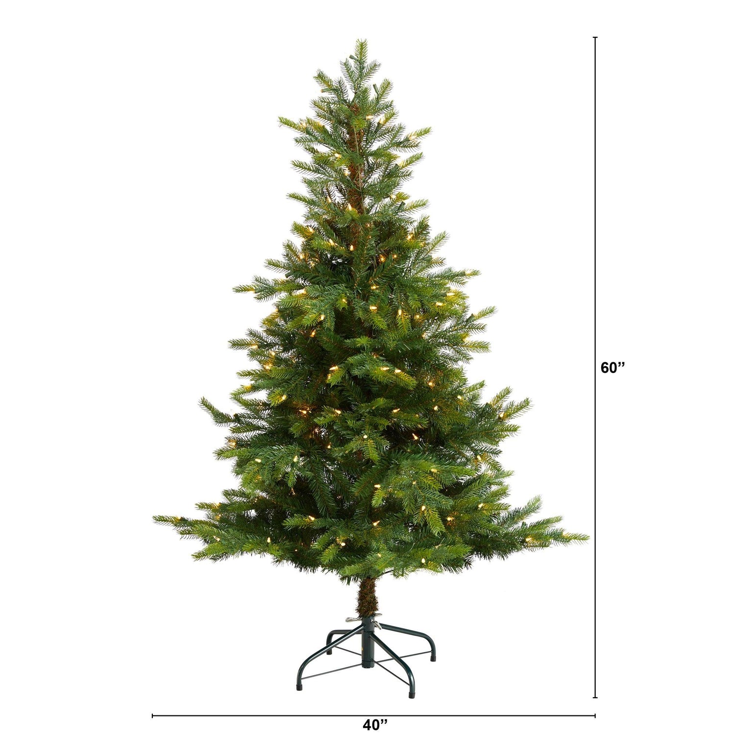 5’ North Carolina Spruce Artificial Christmas Tree with 200 Clear Lights and 375 Bendable Branches