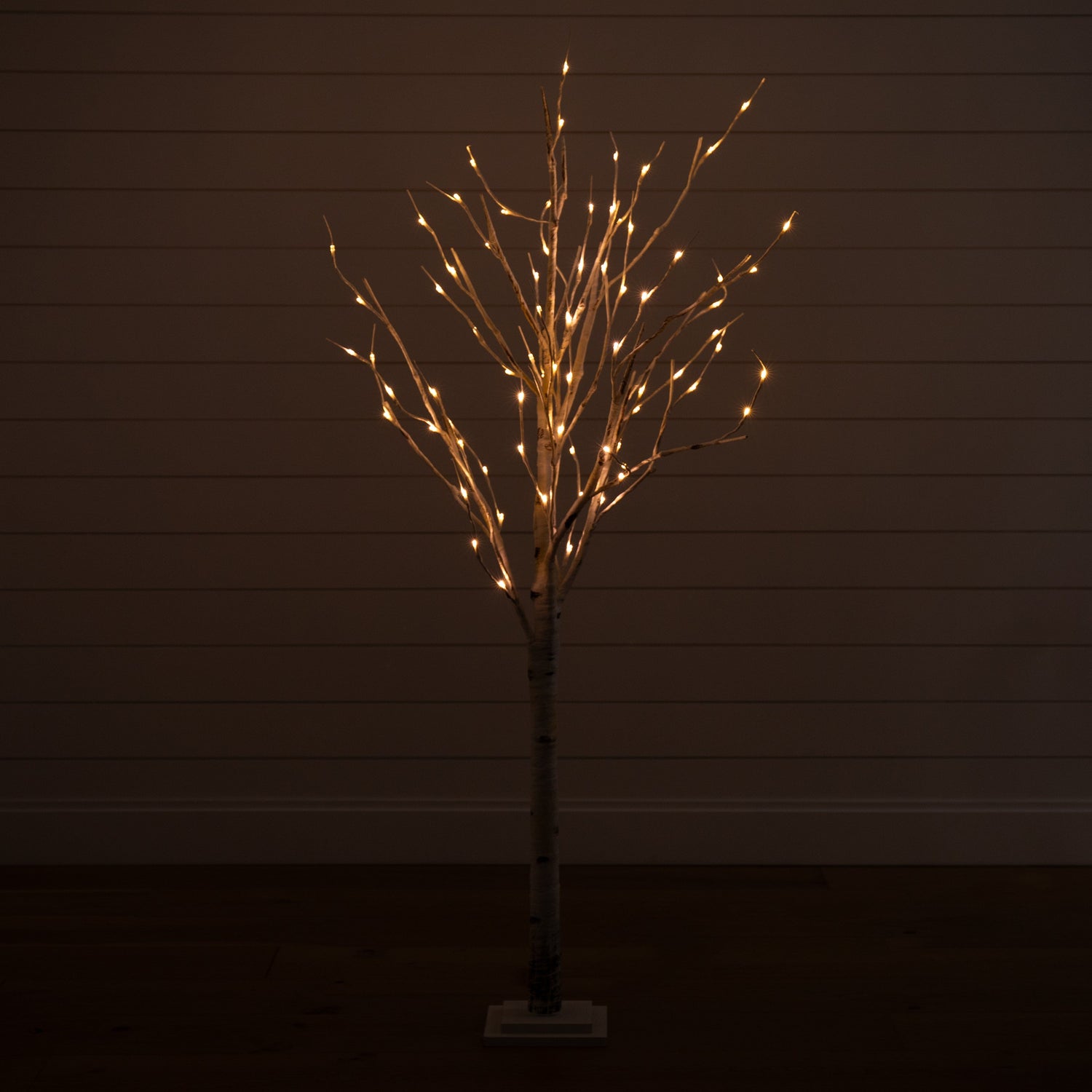 5' Pre-Lit Artificial Birch Tree with 76 Warm White LED Lights