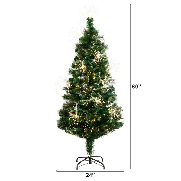 5' Pre-Lit Fiber Optic Artificial Christmas Tree with 146 Warm White LED Lights