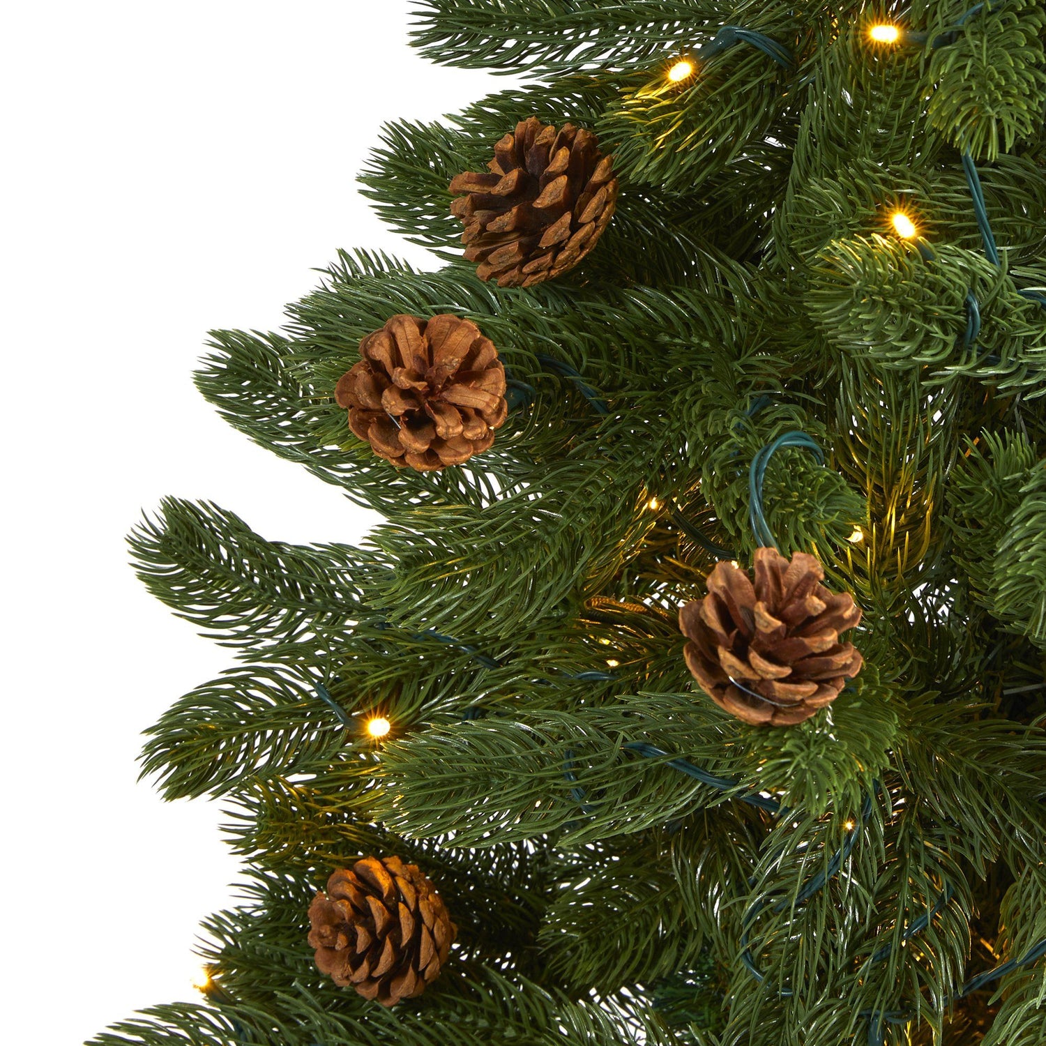 5' Rocky Mountain Spruce Artificial Christmas Tree with Pinecones and 100 Clear LED Lights