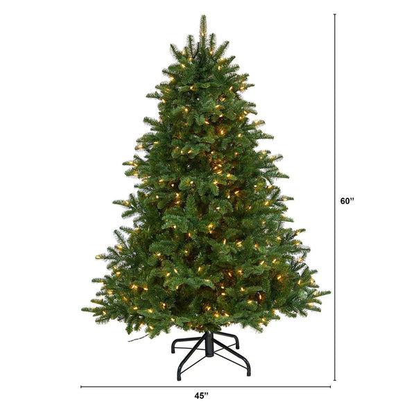 5’ South Carolina Spruce Artificial Christmas Tree with 300 White Warm Lights and 1370 Branches