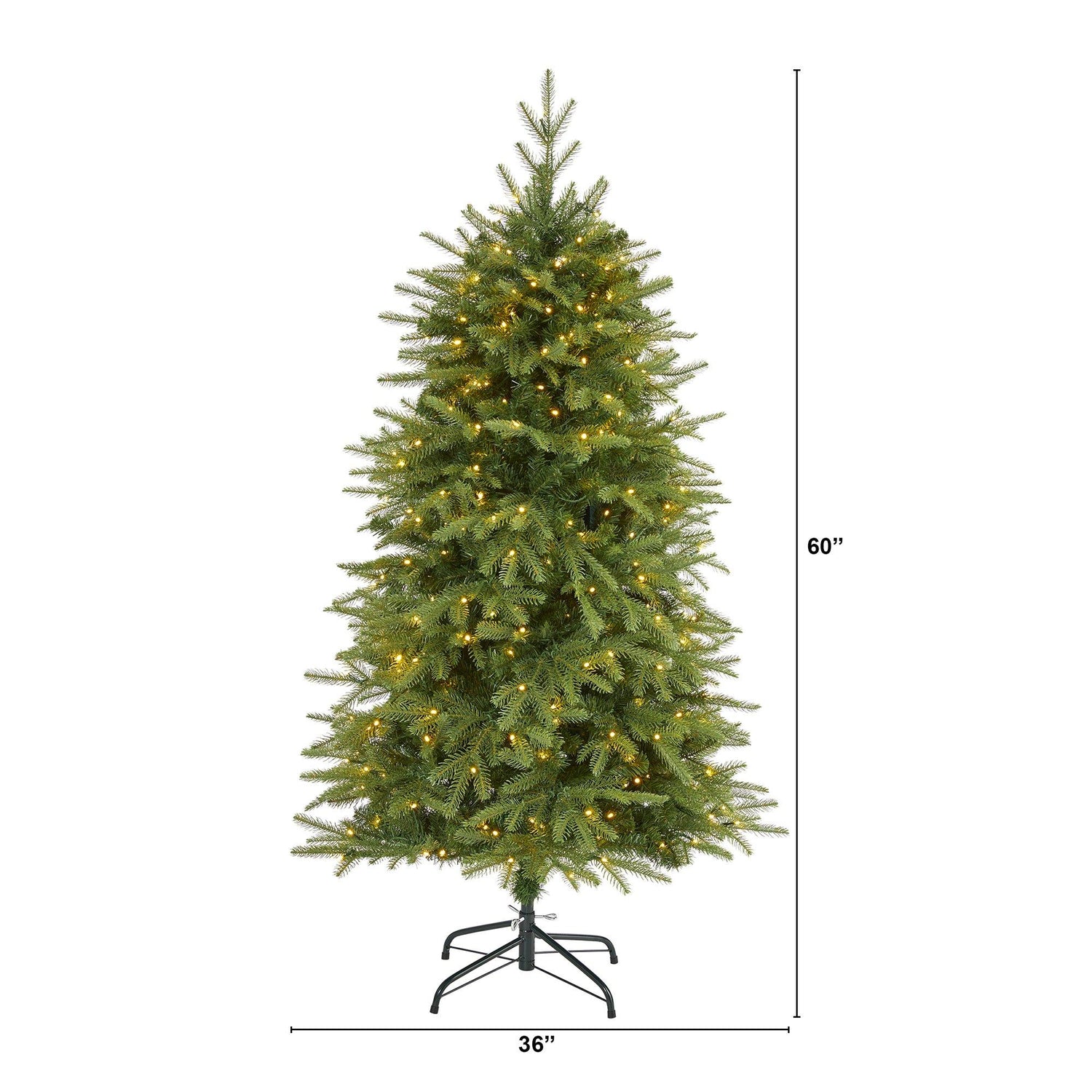 5’ Vancouver Fir “Natural Look” Artificial Christmas Tree with 350 Clear LED Lights and 1054 Bendable Branches