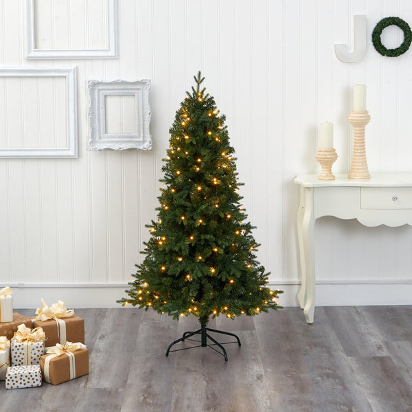 5' Vermont Fir Artificial Christmas Tree with 150 Clear LED Lights