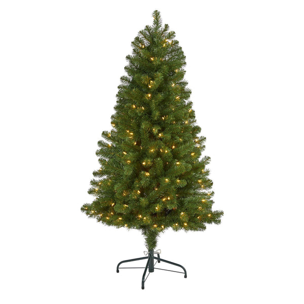 5’ Virginia Fir Artificial Christmas Tree with 200 Clear Lights and 379 Bendable Branches